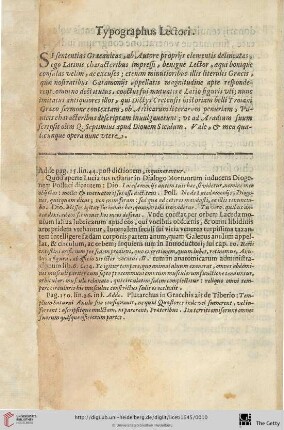 Typographus Lectori