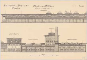 Schlachthof und Viehmarkt, Breslau Maschinen- und Kühlhaus: Hinteransicht 1:100