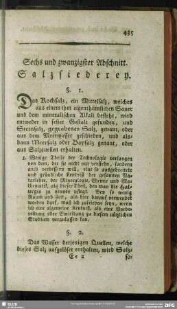Sechs und zwanzigster Abschnitt. Salzsiederey