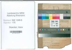 Entnazifizierung Hans Stoecker , geb. 14.02.1909 (Ingenieur)