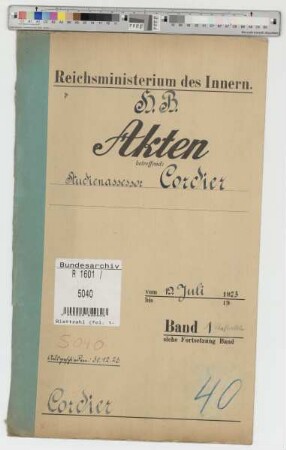Cordier, Theodor, geb. 6.7.1891, Studienassessor