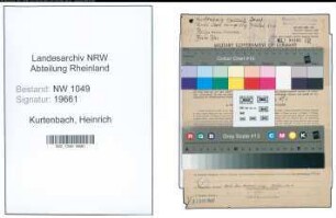Entnazifizierung Heinrich Kurtenbach , geb. 01.04.1899 (Bahninspektor)