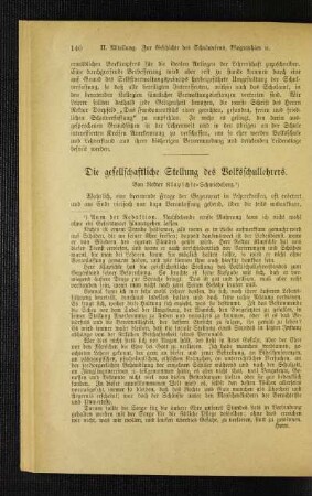 ¬Die¬ gesellschaftliche Stellung des Volksschullehrers