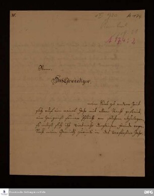 Brief von Johann Jakob Rambach an August Hermann Francke.
