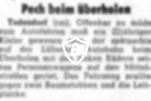 Pech beim Überholen