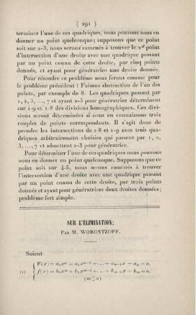 Sur l'élimination.