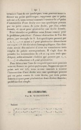 Sur l'élimination.