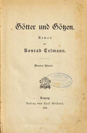 Götter und Götzen : Roman von Konrad Telmann, 4