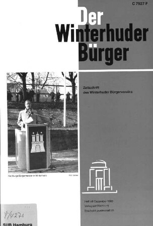 Heft VI / Dezember 1985 : Zeitschrift des Winterhuder Bürgervereins