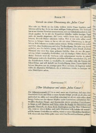 Vorrede zu seiner Übersetzung des 'Julius Cäsar'