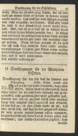 II. Danksagung für die Wolthaten Gottes