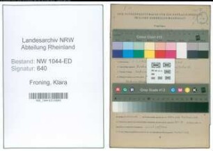 Entnazifizierung Klara Froning , geb. 11.01.1902 (Lehrerin)