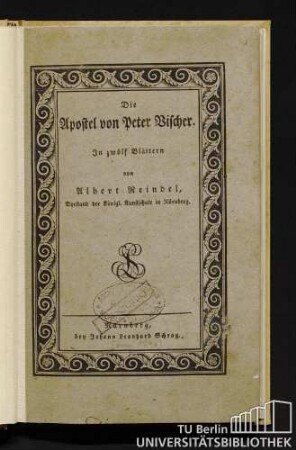 Die Apostel von Peter Vischer : erläuternde Zugabe ; [in zwölf Blättern]