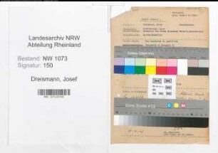 Entnazifizierung Josef Dreismann , geb. 00.00.0000 (Prokurist)