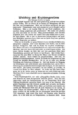 Weltkrieg und Erziehungsreform
