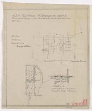 [Zwischenbau 4], Klärgrube für Abort III [Lageplan, Grundriss]