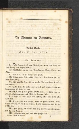Erstes Buch. Die Principien.