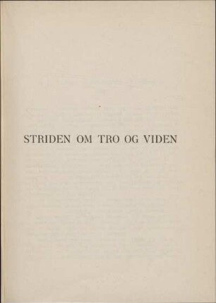 Striden om Tro og Viden