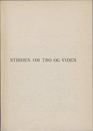 Striden om Tro og Viden