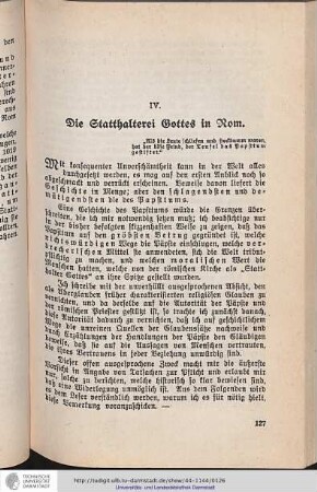 IV. Die Statthalterei Gottes in Rom.