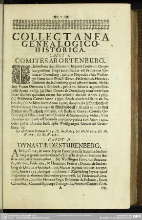 Caput I. Comites ab Ortenburg