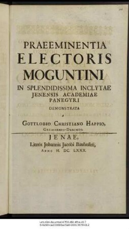 Praeeminentia Electoris Moguntini