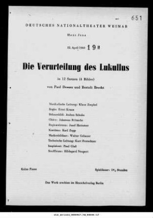 Die Verurteilung des Lukullus