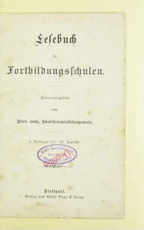 Lesebuch für Fortbildungsschulen