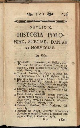Sectio X. Historia Poloniae, Sueciae, Daniae Et Norvegiae