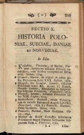 Sectio X. Historia Poloniae, Sueciae, Daniae Et Norvegiae