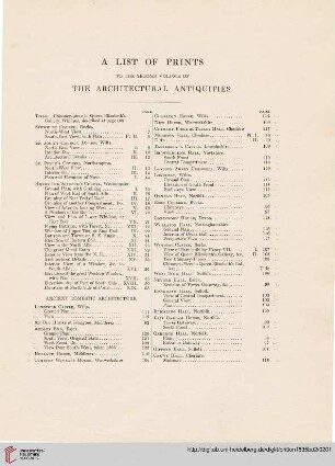 A list of prints to the second volume