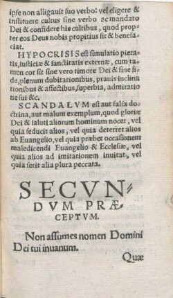 Secvndvm Præceptvm.