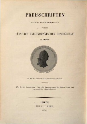 Über den Zusammenhang des lettoslavischen und germanischen Sprachstammes