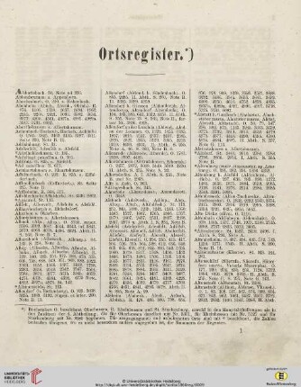Ortsregister