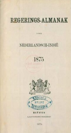 1875: Regeeringsalmanak voor Nederlandsch-Indie