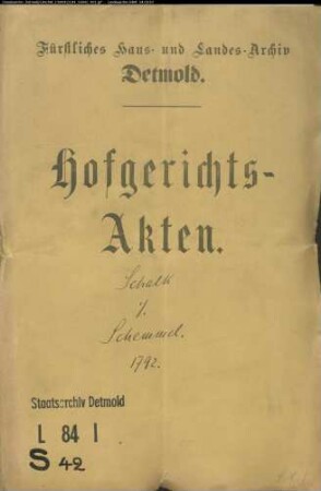 Schalk, Nr. 8 zu Unterwüsten gegen Schemmel Nr. 6 zu Unterwüsten - Wegeberechtigung