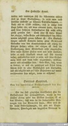 Drittes Kapitel. Von der natürlichen Beschaffenheit der Kometen
