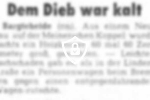 Dem Dieb war kalt
