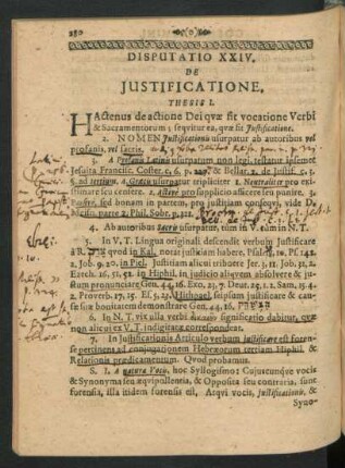 Disputatio XXIV. De Iustificatione.