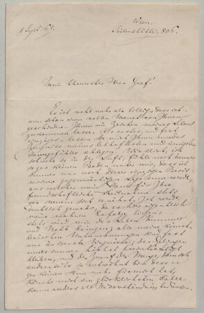 Richard Wagner (1813-1883) Autographen: Brief von Richard Wagner an Paul von Hatzfeld - BSB Autogr.Cim. Wagner, Richard.80
