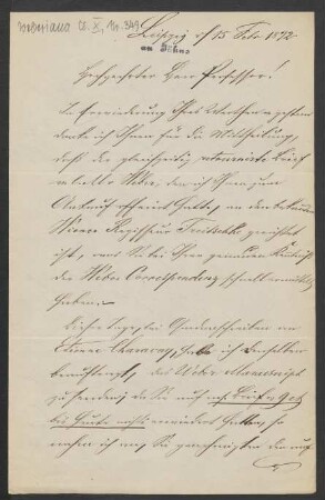 Brief an Friedrich Wilhelm Jähns : 15.02.1872