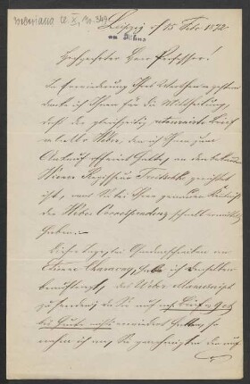 Brief an Friedrich Wilhelm Jähns : 15.02.1872