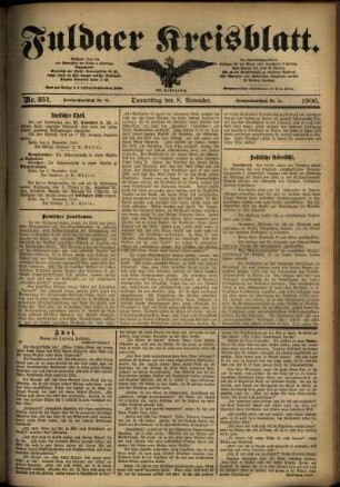 Ausgabe vom Donnerstag, den 08. November 1906.