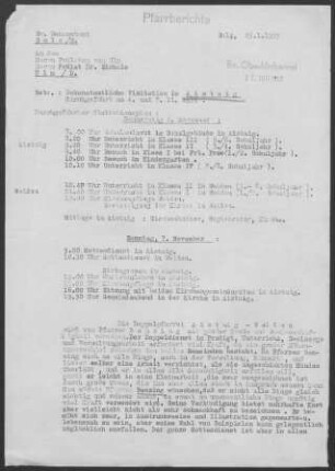 Aistaig: Visitationsbericht mit Pfarrbericht 1954
