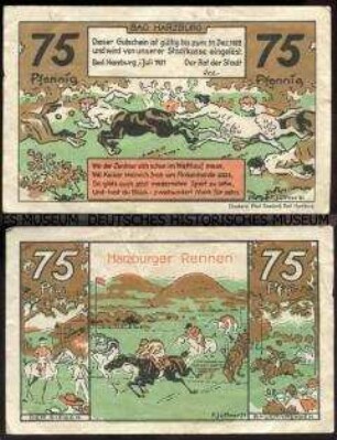 Bad Harzburg, Notgeld 75 Pfennig (Serienschein)
