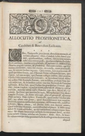 Allocutio Prosphonetica