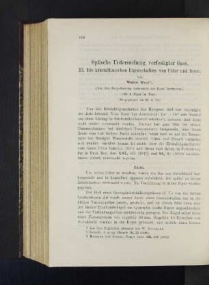 Optische Untersuchung verfestigter Gase. III. Die kristallinischen Eigenschaften von Chlor und Brom.