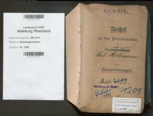 Junghann; Heinrich, Bergassessor; Prüfungs- u. Personalakten Band 1 (Ausarbeitungen)