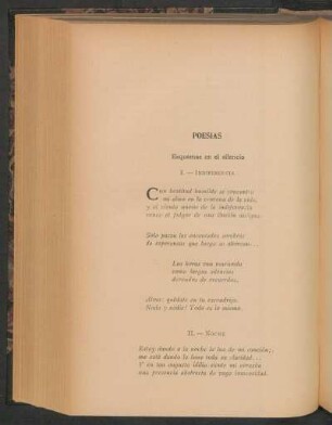 Poesías : Esquemas en el silencio [y] Nocturno del amor perdido