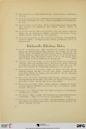 Edelmetalle, Elfenbein, Dosen (Nr. 108-127)
